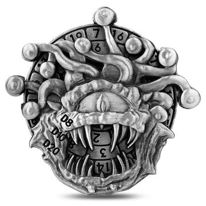Geloho metal Silver Beholder’s Gaze Dice Spinner