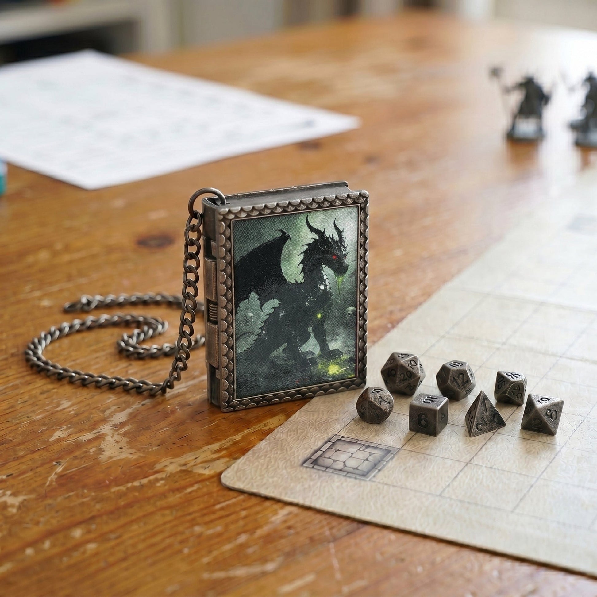 Geloho dice set necklace Black Dragon Dice Necklace