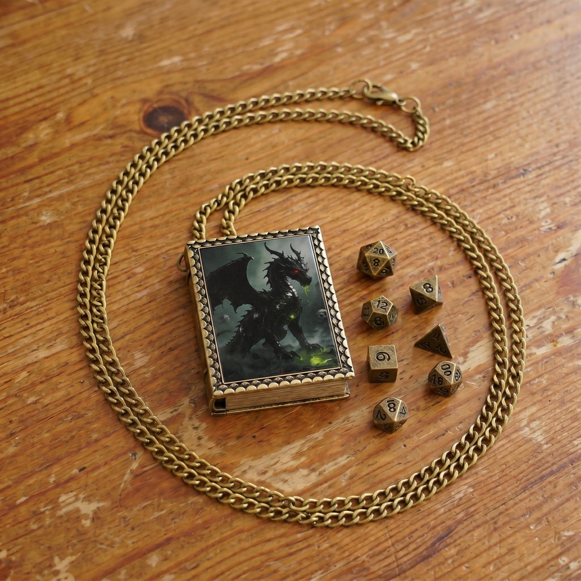Geloho dice set necklace Black Dragon Dice Necklace