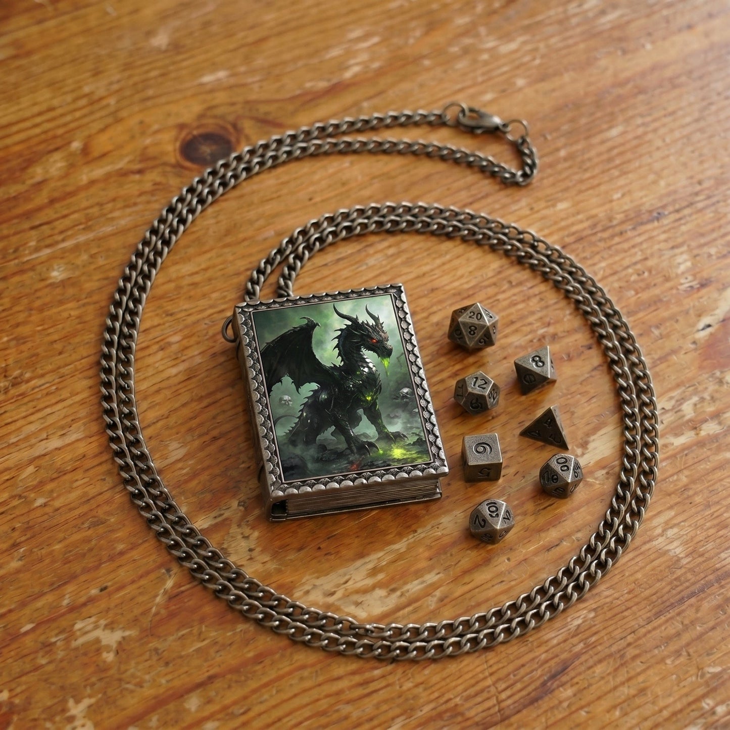 Geloho dice set necklace Black Dragon Dice Necklace