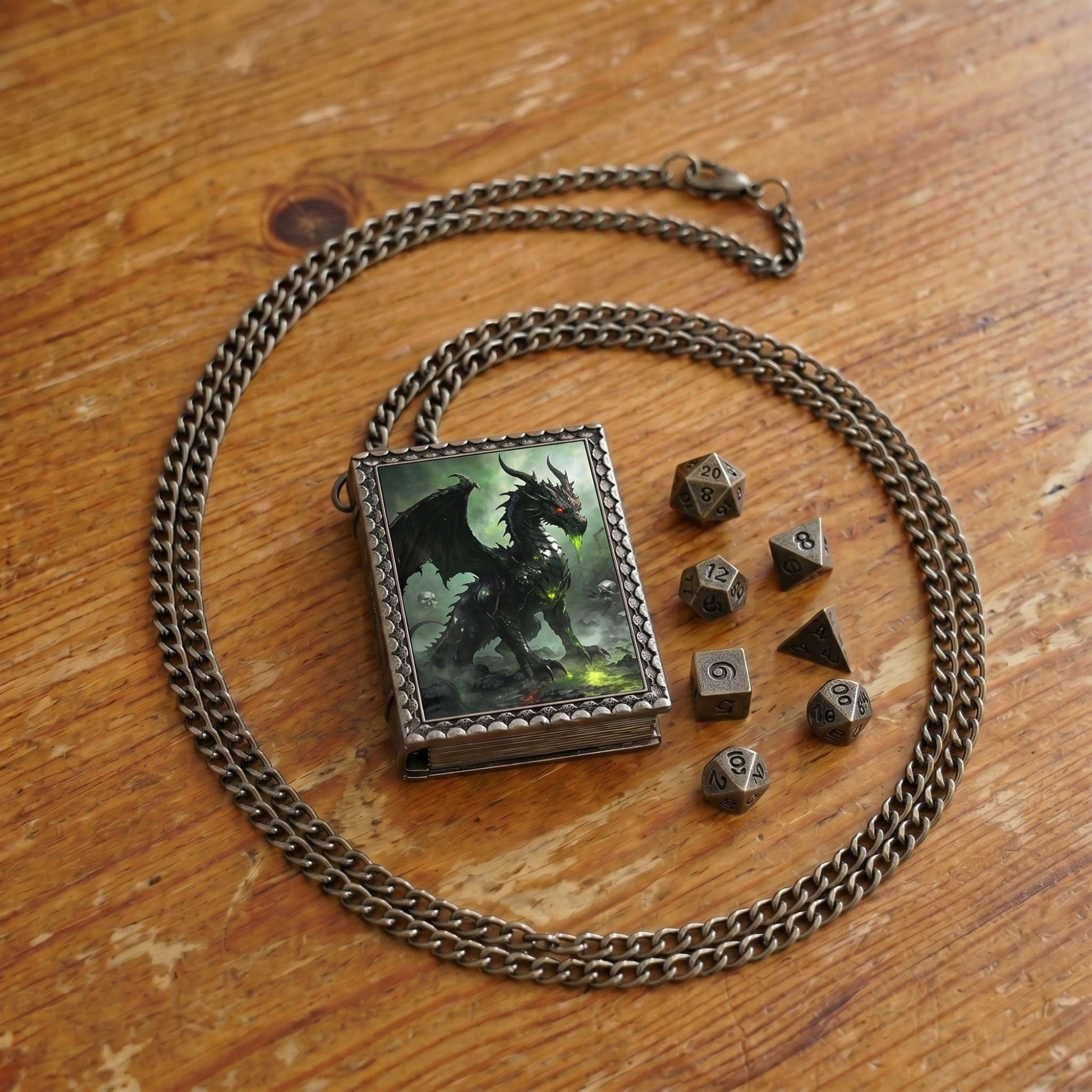 Geloho dice set necklace Black Dragon Dice Necklace