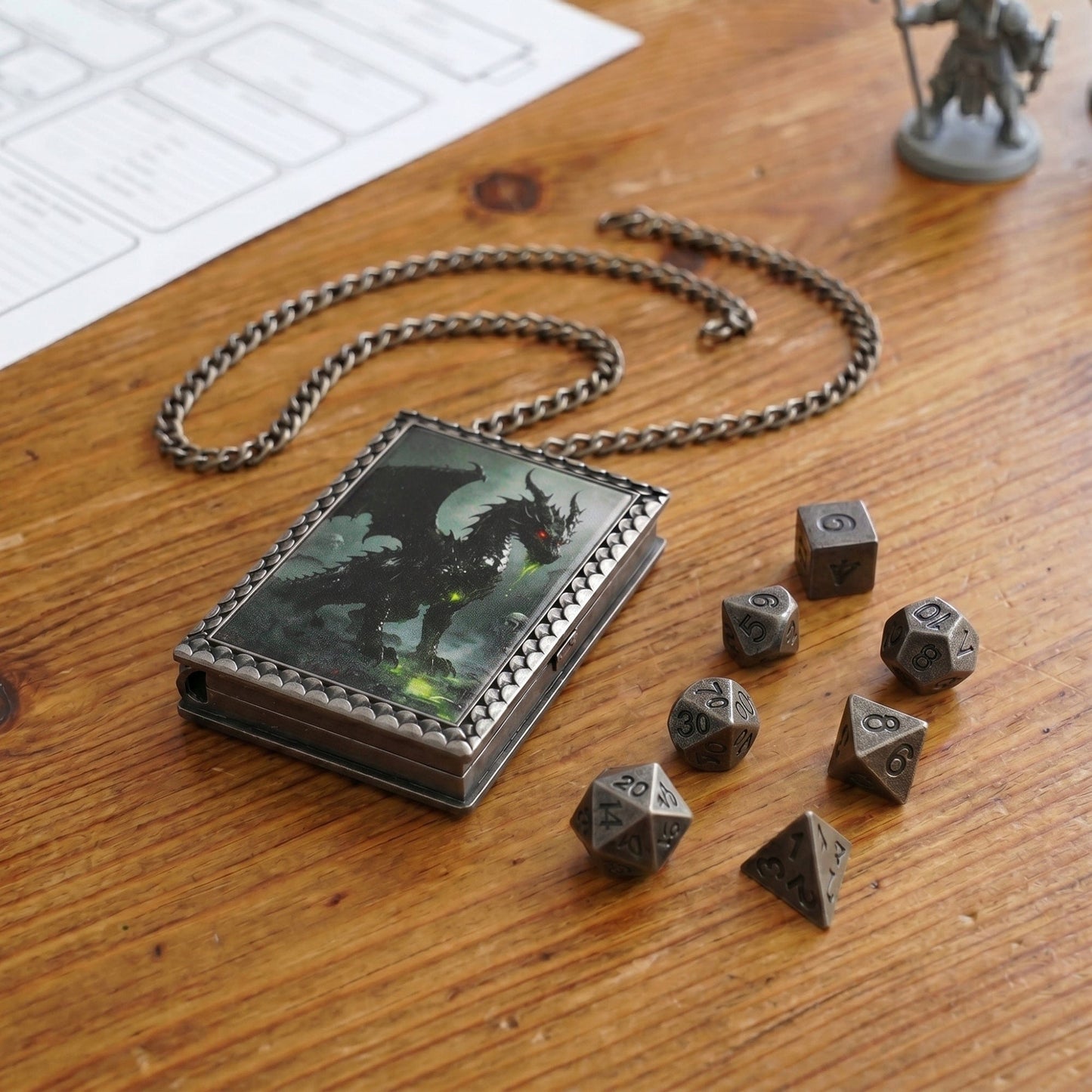 Geloho dice set necklace Black Dragon Dice Necklace
