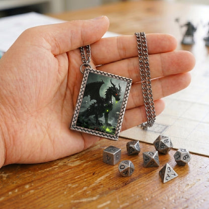 Geloho dice set necklace Black Dragon Dice Necklace