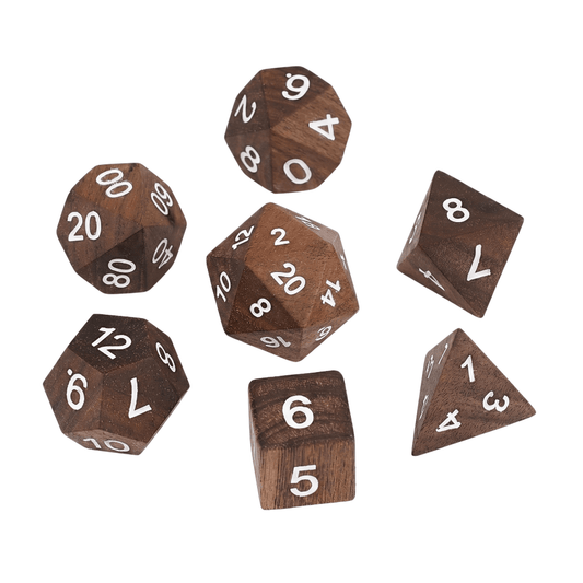 Geloho White Black Walnut - Wood Dice Set