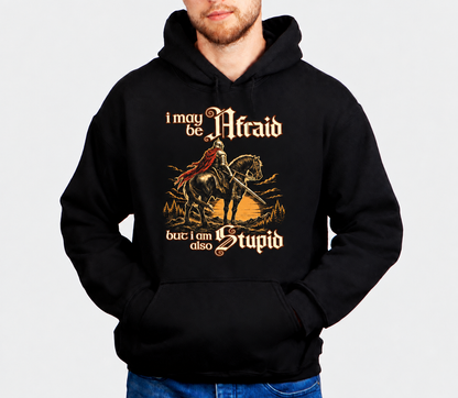 Brave Or Stupid D&D hoodie on male model
