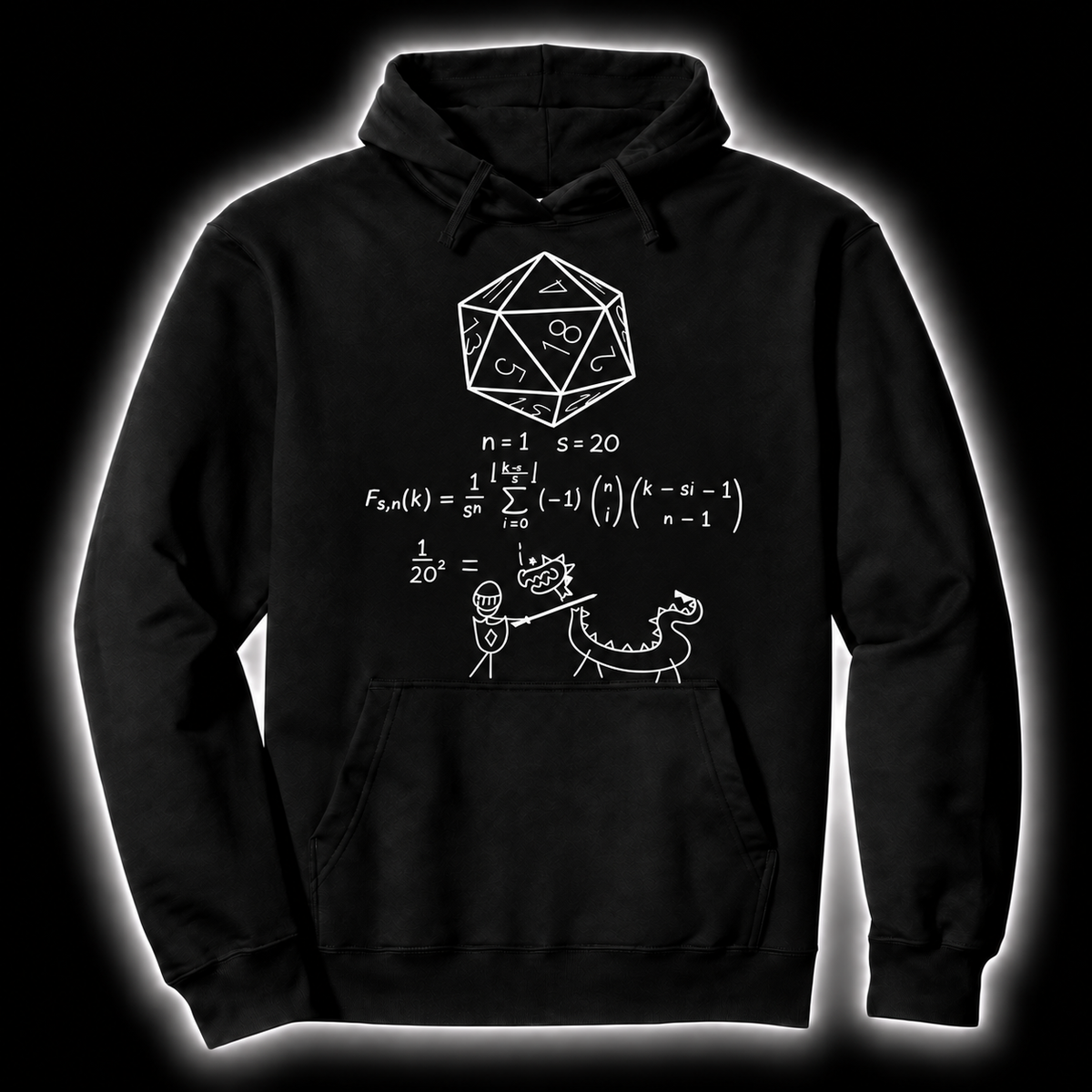 Calculate Then Fight black D&D hoodie
