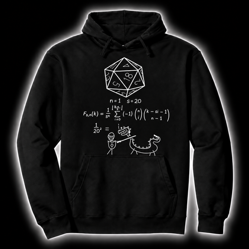 Calculate Then Fight black D&D hoodie