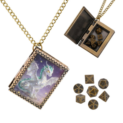 Geloho dice set necklace Bronze Celestial Dragon Dice Necklace