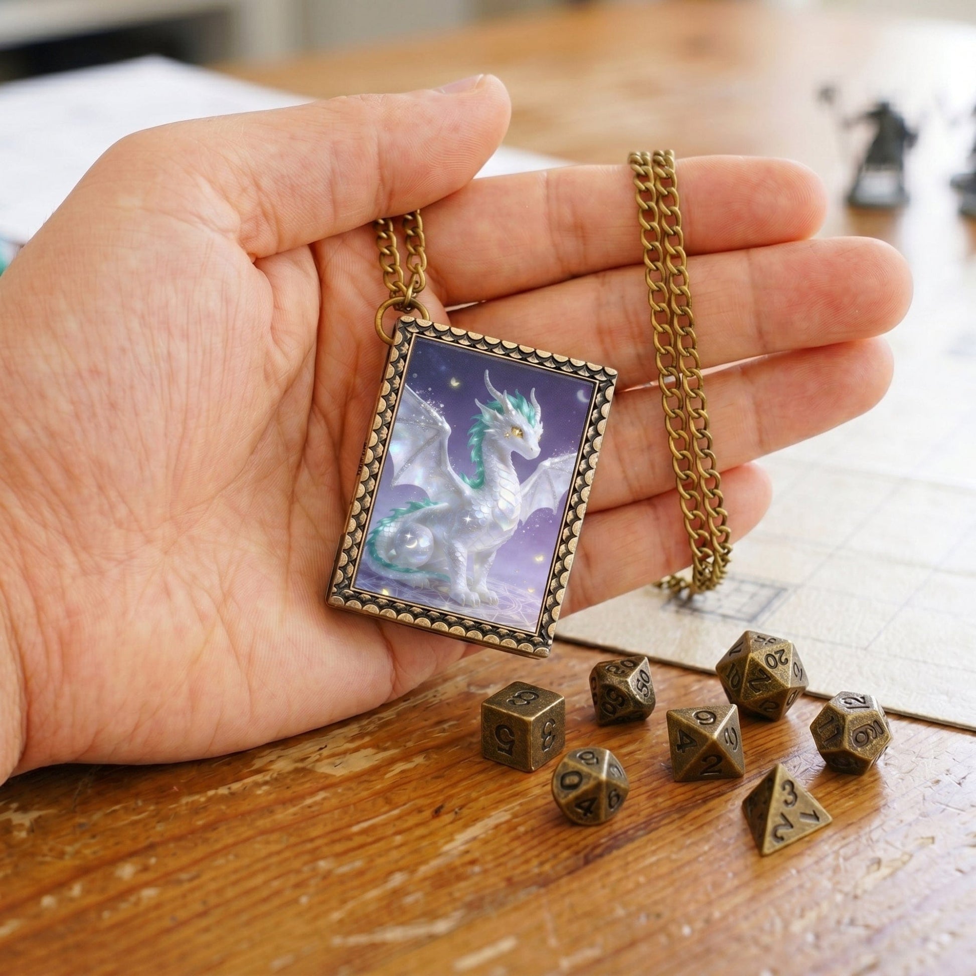 Geloho dice set necklace Celestial Dragon Dice Necklace