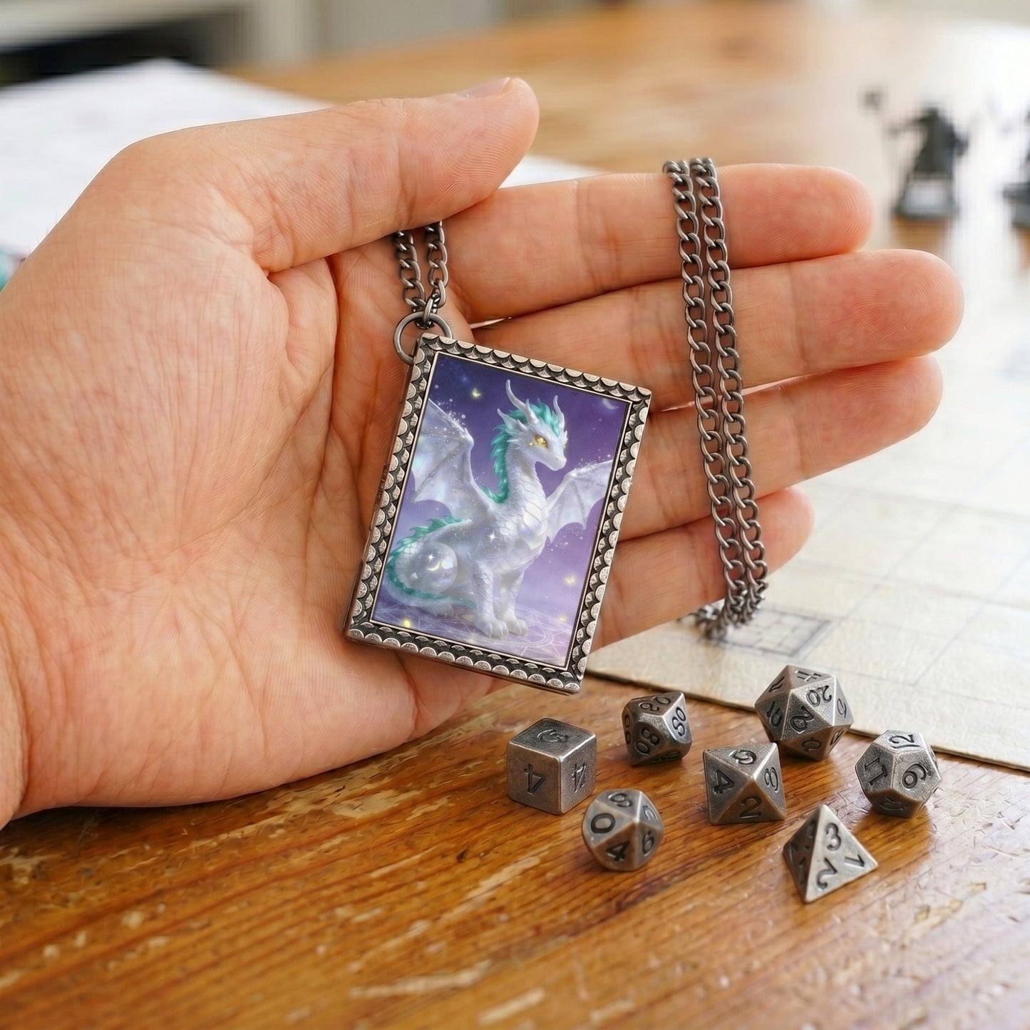 Geloho dice set necklace Celestial Dragon Dice Necklace