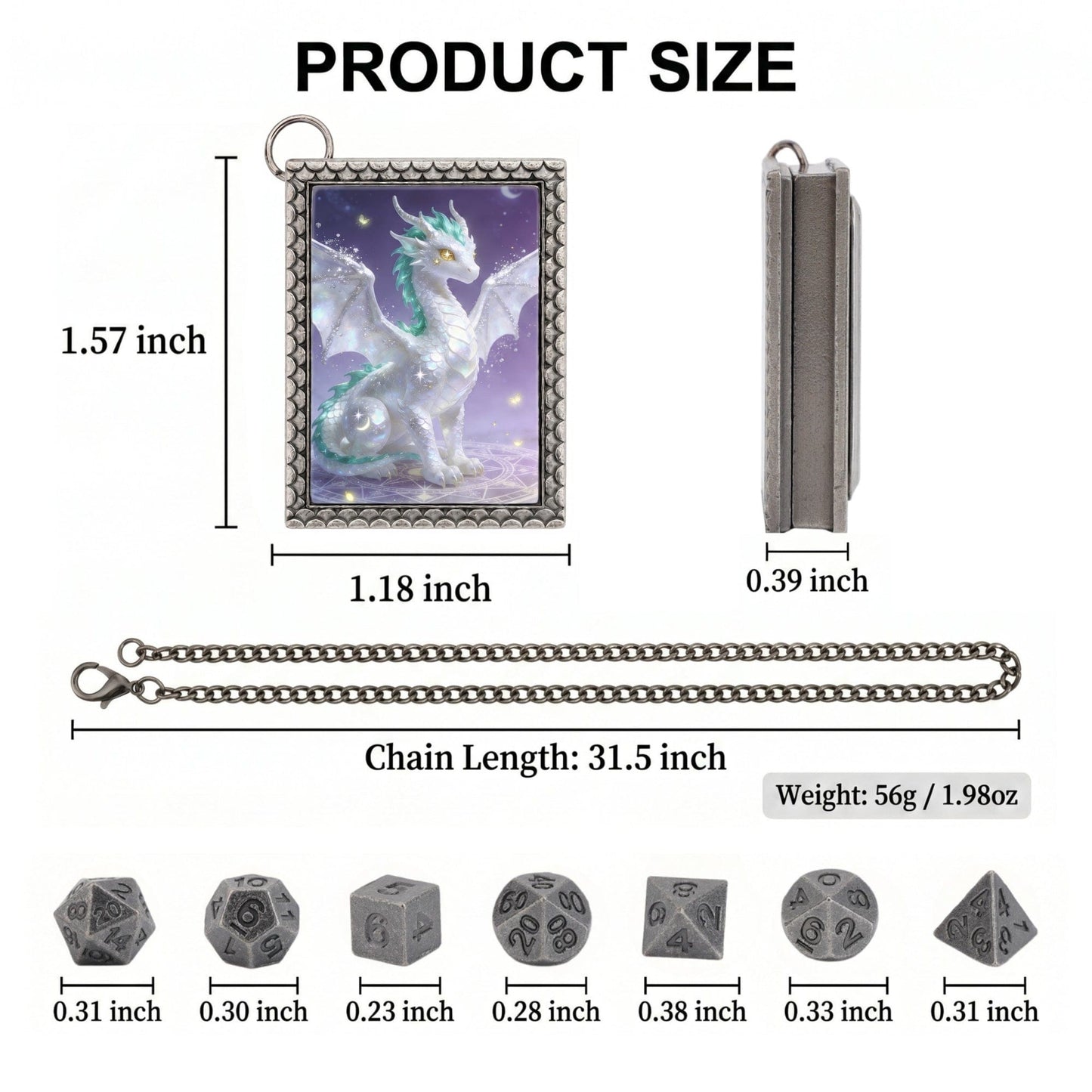 Geloho dice set necklace Celestial Dragon Dice Necklace