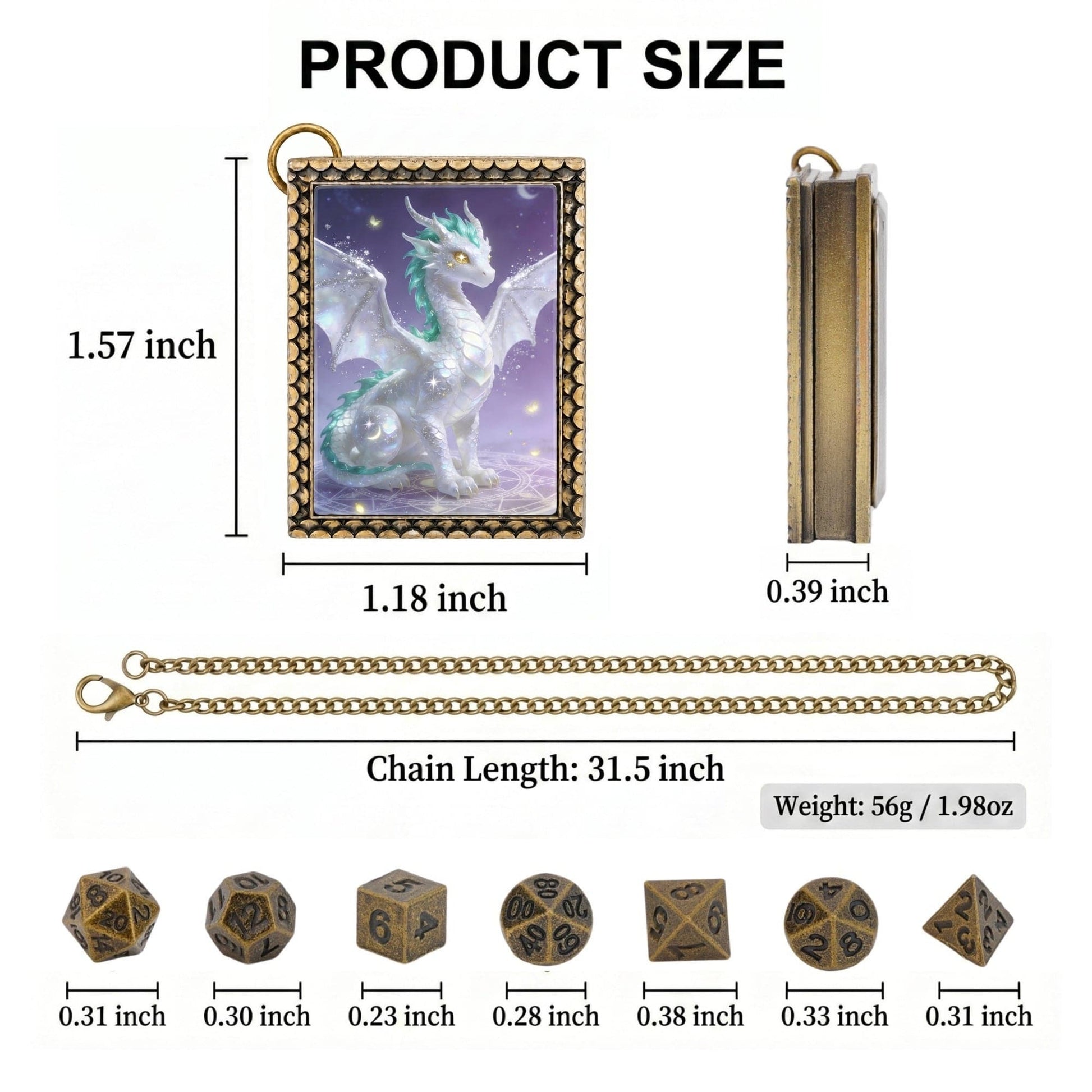 Geloho dice set necklace Celestial Dragon Dice Necklace