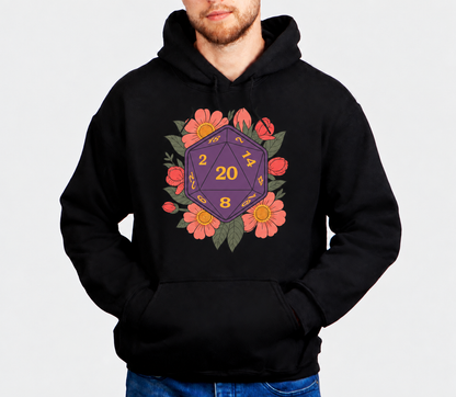 Crits In Bloom D&D hoodie on male model