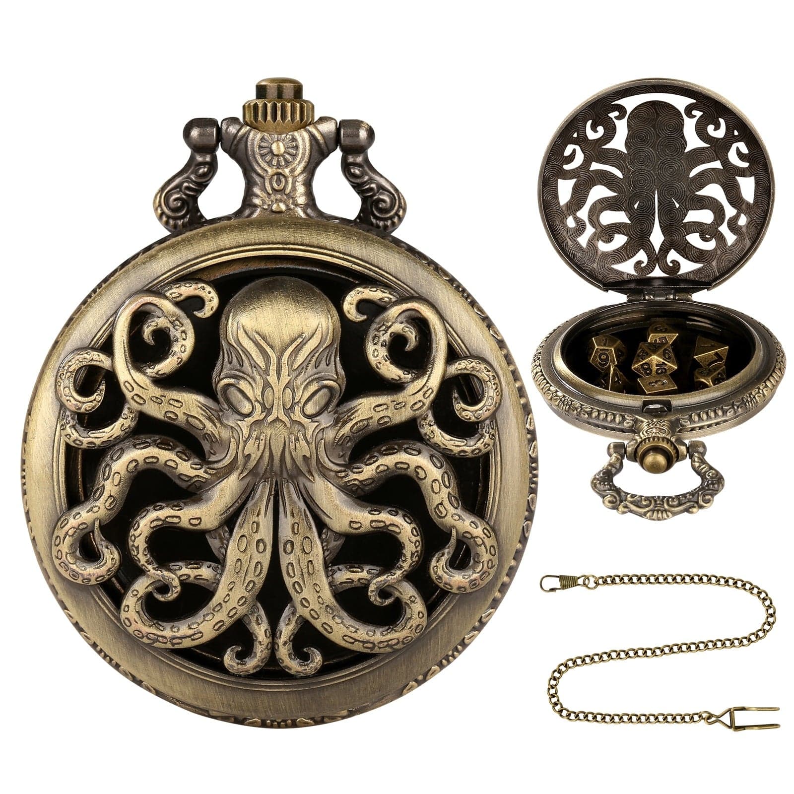 Geloho D20, Dragon Cthulhu Octopus Pocket Watch Dice Set