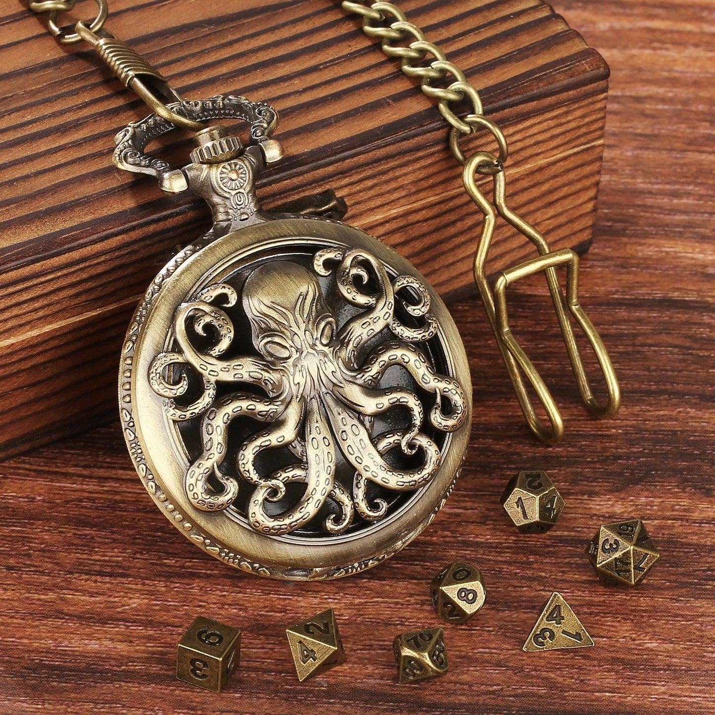 Geloho D20, Dragon Cthulhu Octopus Pocket Watch Dice Set