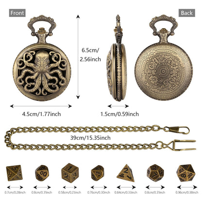 Geloho D20, Dragon Cthulhu Octopus Pocket Watch Dice Set