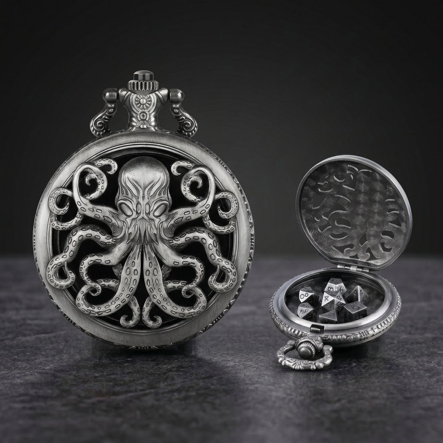 Geloho D20, Dragon Cthulhu Octopus Pocket Watch Dice Set