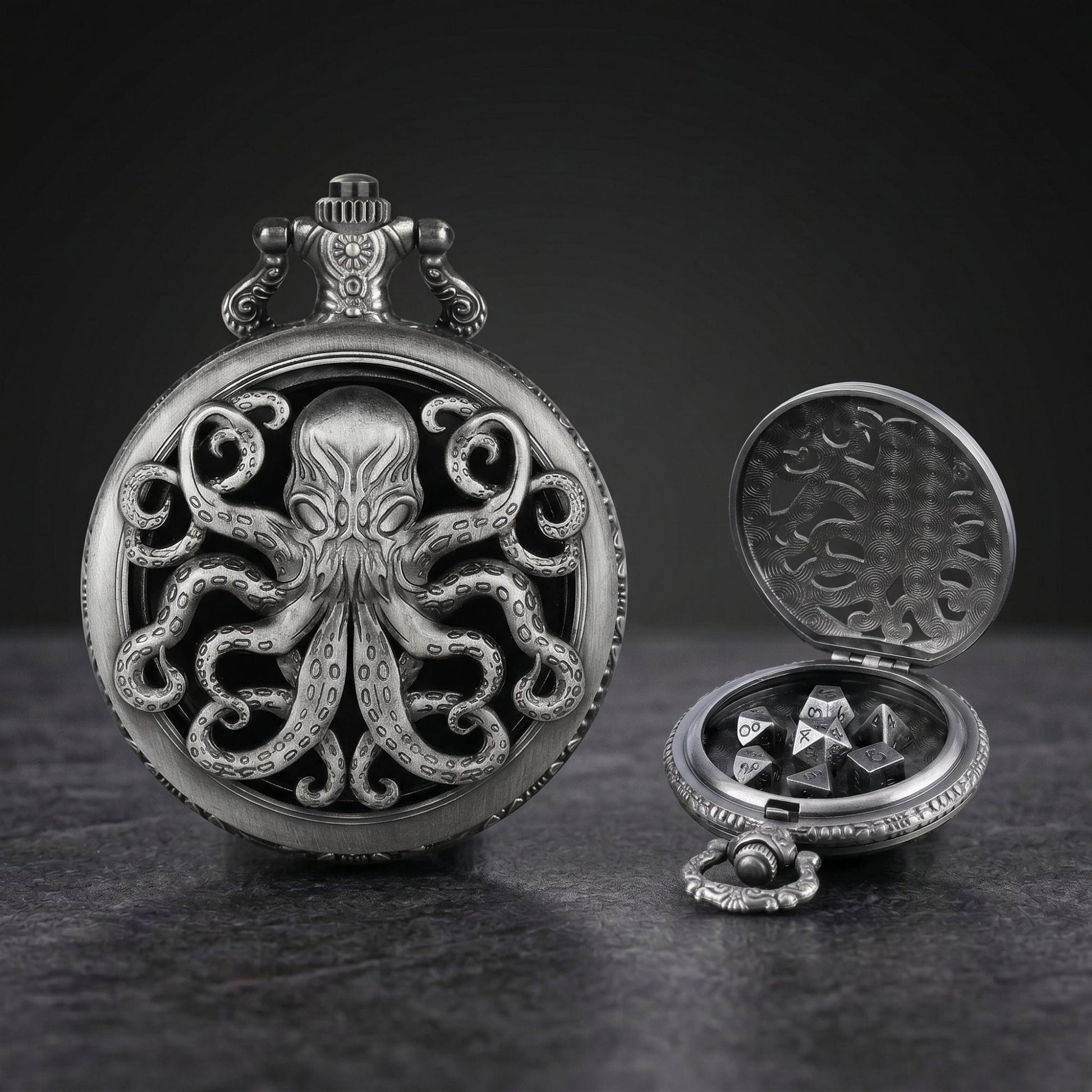 Geloho D20, Dragon Cthulhu Octopus Pocket Watch Dice Set