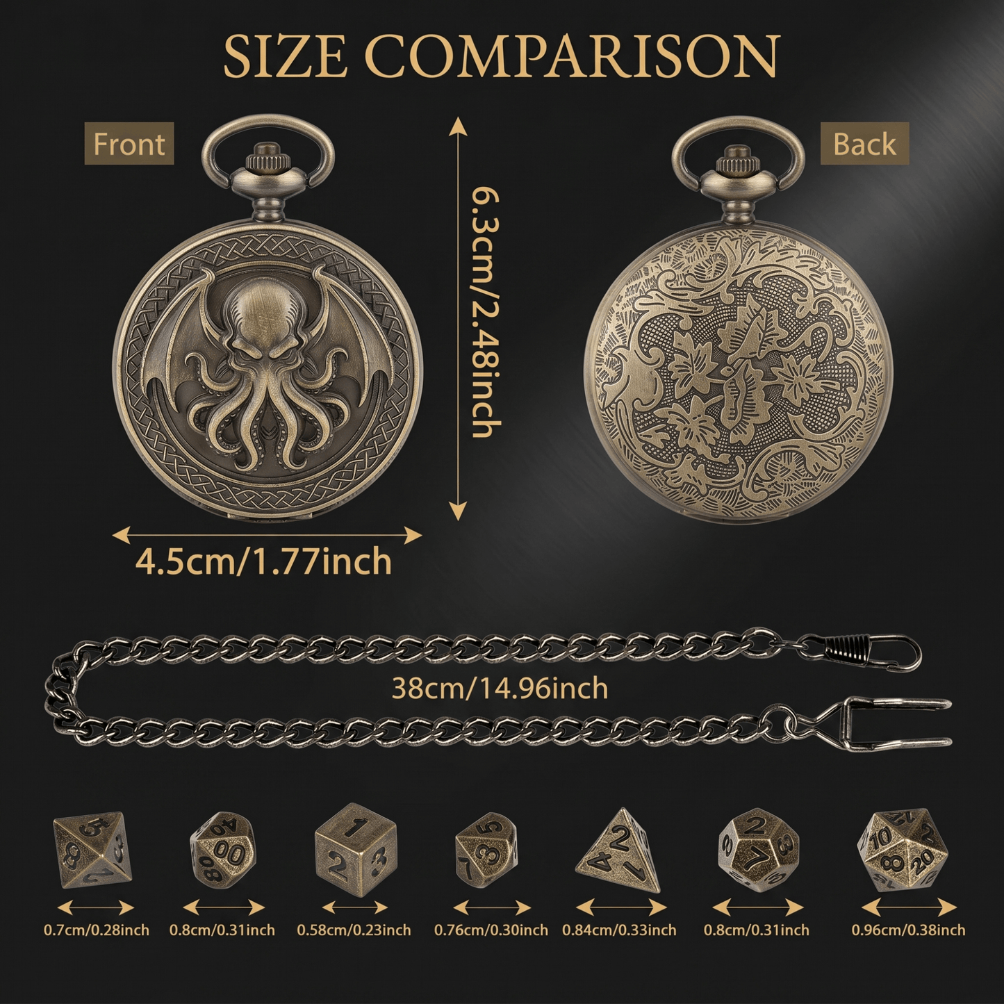 Geloho Cthulhu Pocket Watch Dice Set
