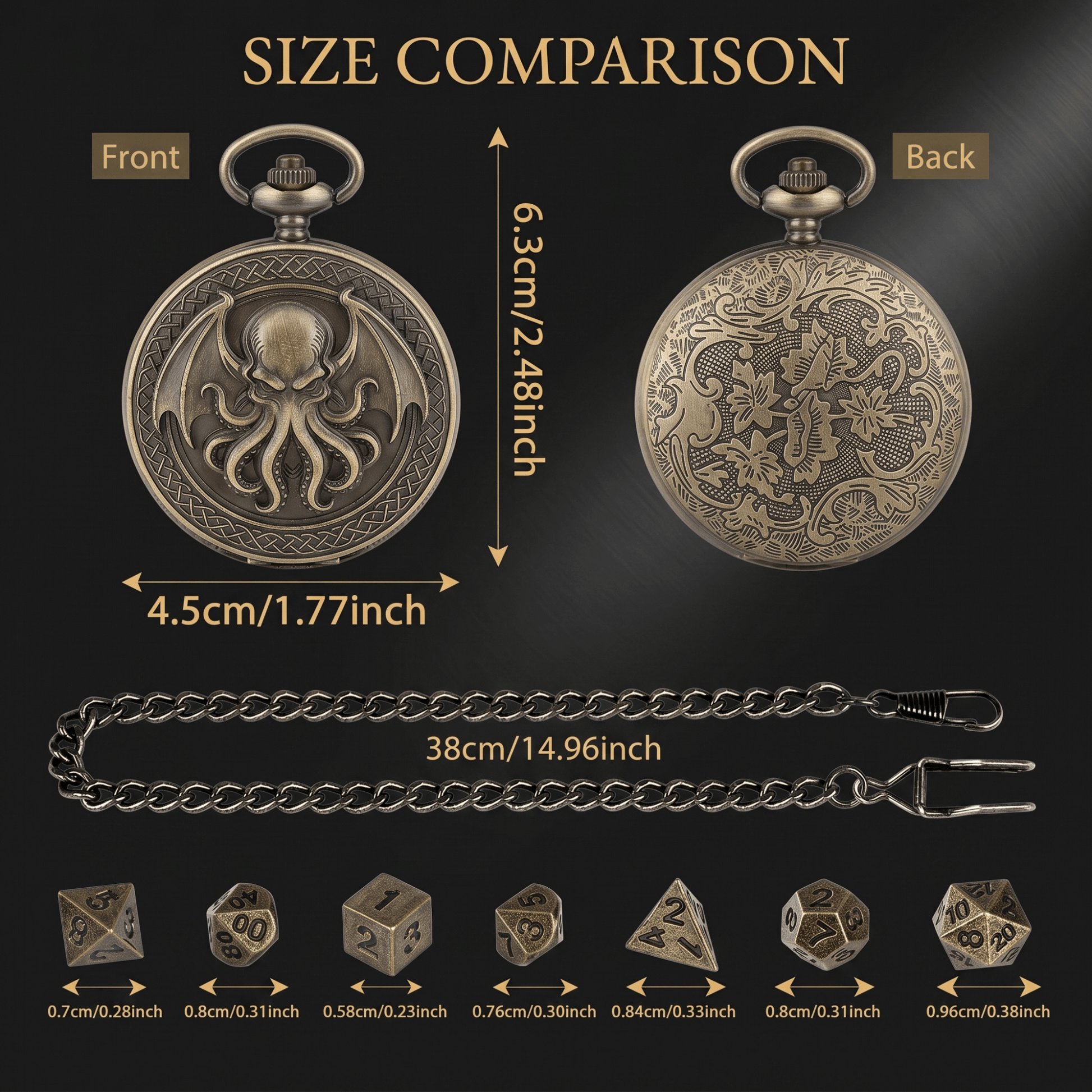 Geloho Cthulhu Pocket Watch Dice Set