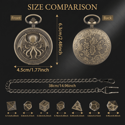 Geloho Cthulhu Pocket Watch Dice Set