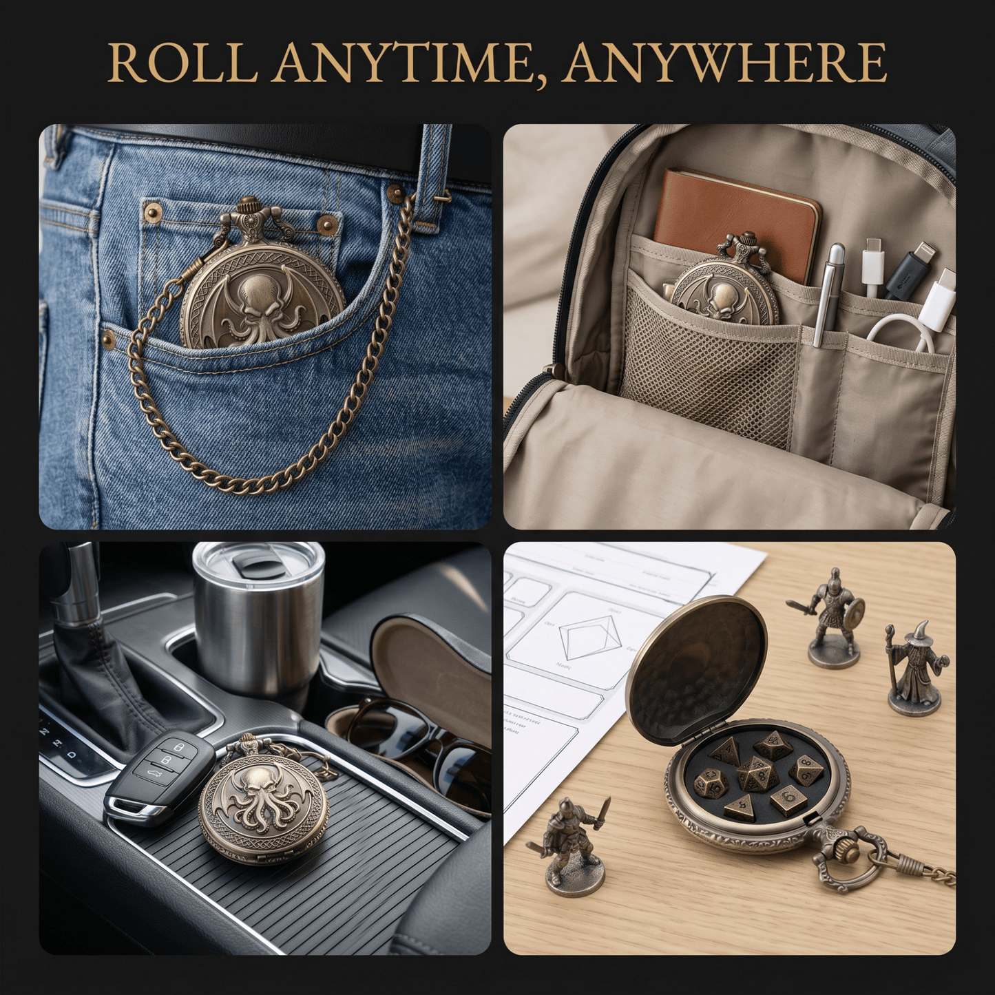Geloho Cthulhu Pocket Watch Dice Set