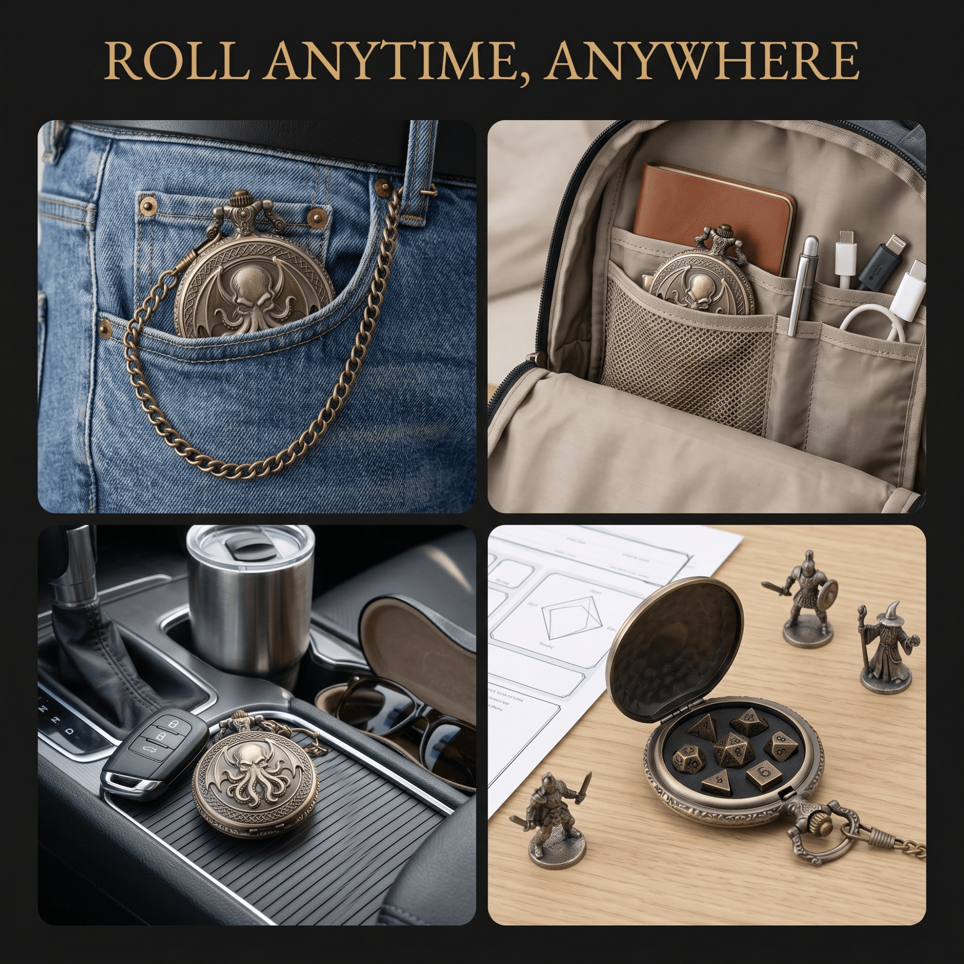 Geloho Cthulhu Pocket Watch Dice Set