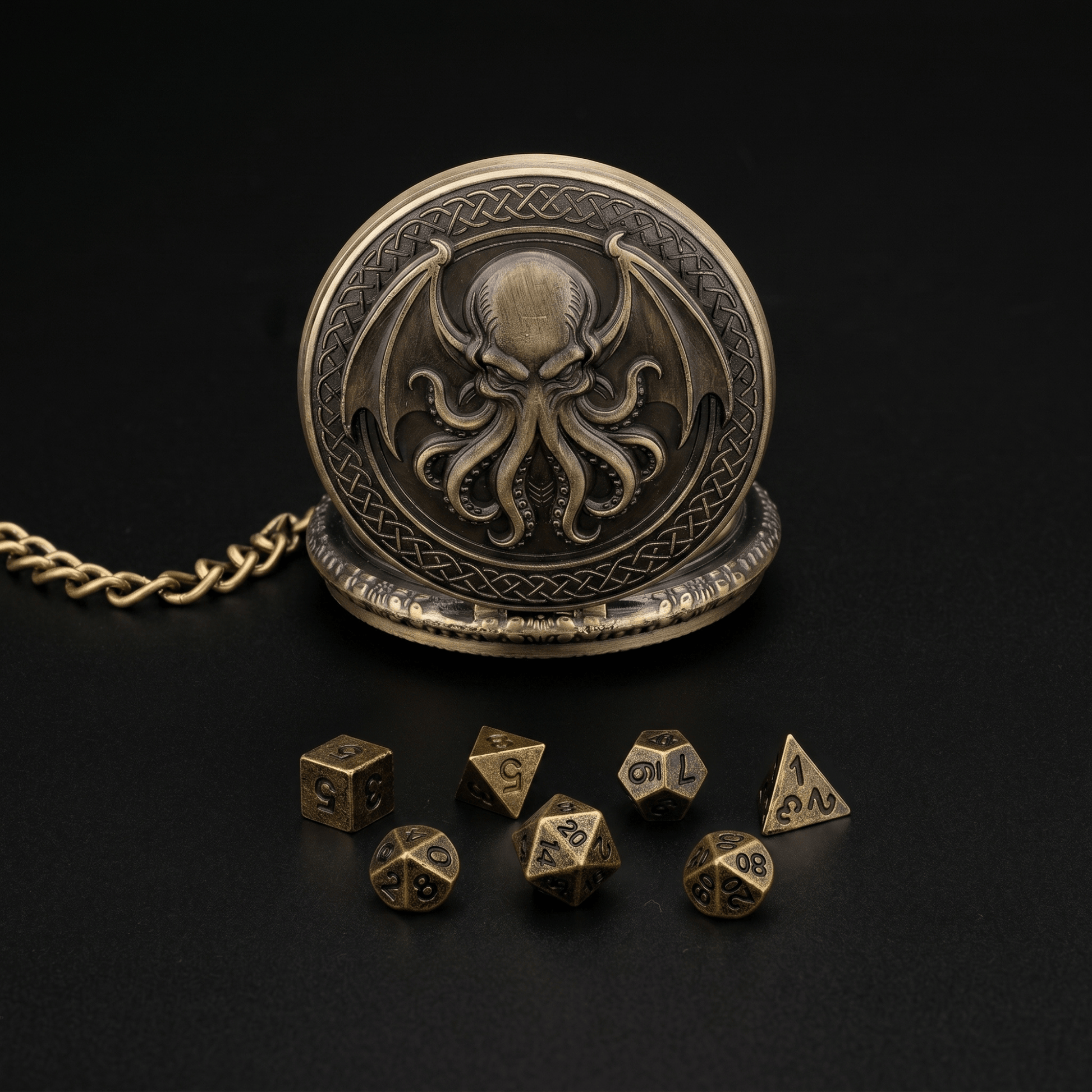 Geloho Cthulhu Pocket Watch Dice Set