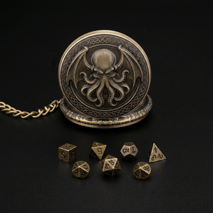 Geloho Cthulhu Pocket Watch Dice Set