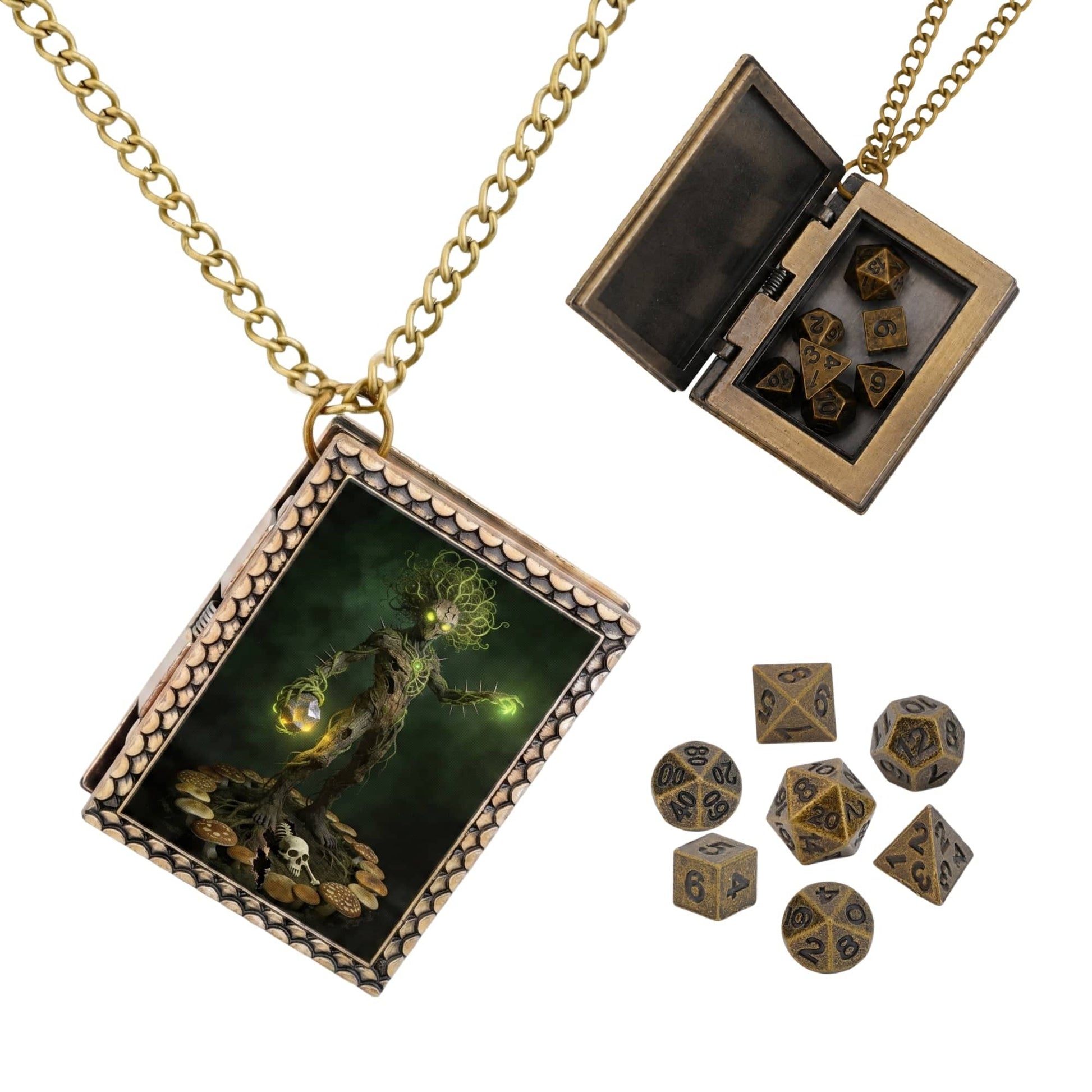 Geloho dice set necklace Bronze Cursed Treant Dice Necklace