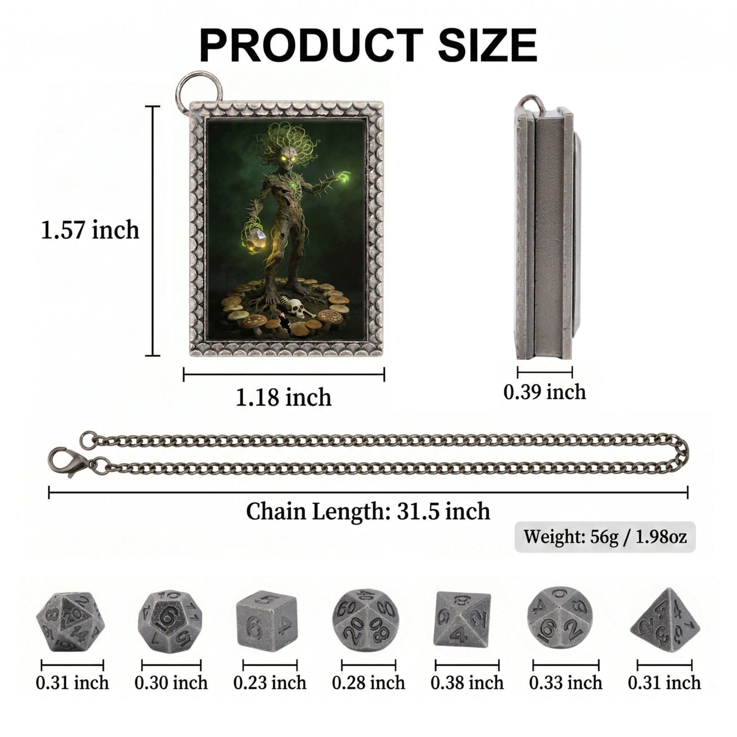 Geloho dice set necklace Cursed Treant Dice Necklace