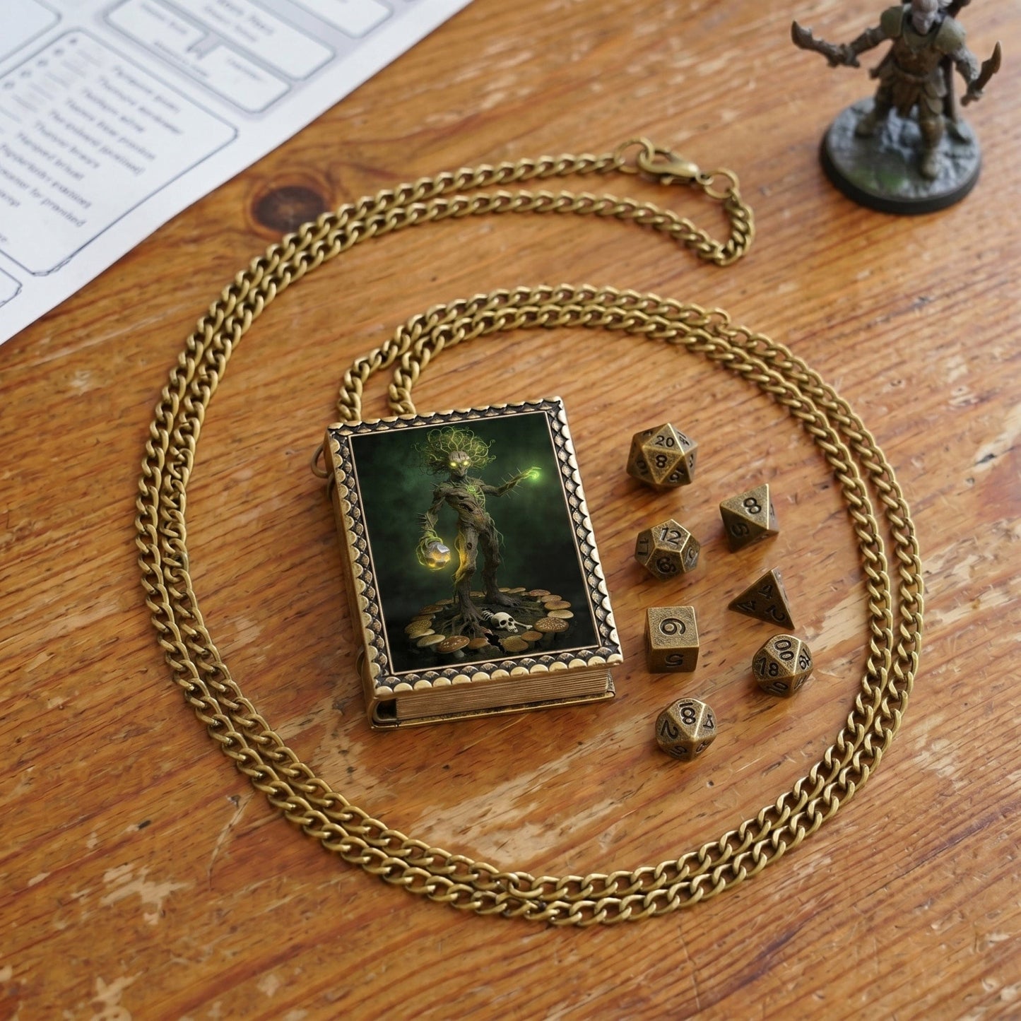 Geloho dice set necklace Cursed Treant Dice Necklace
