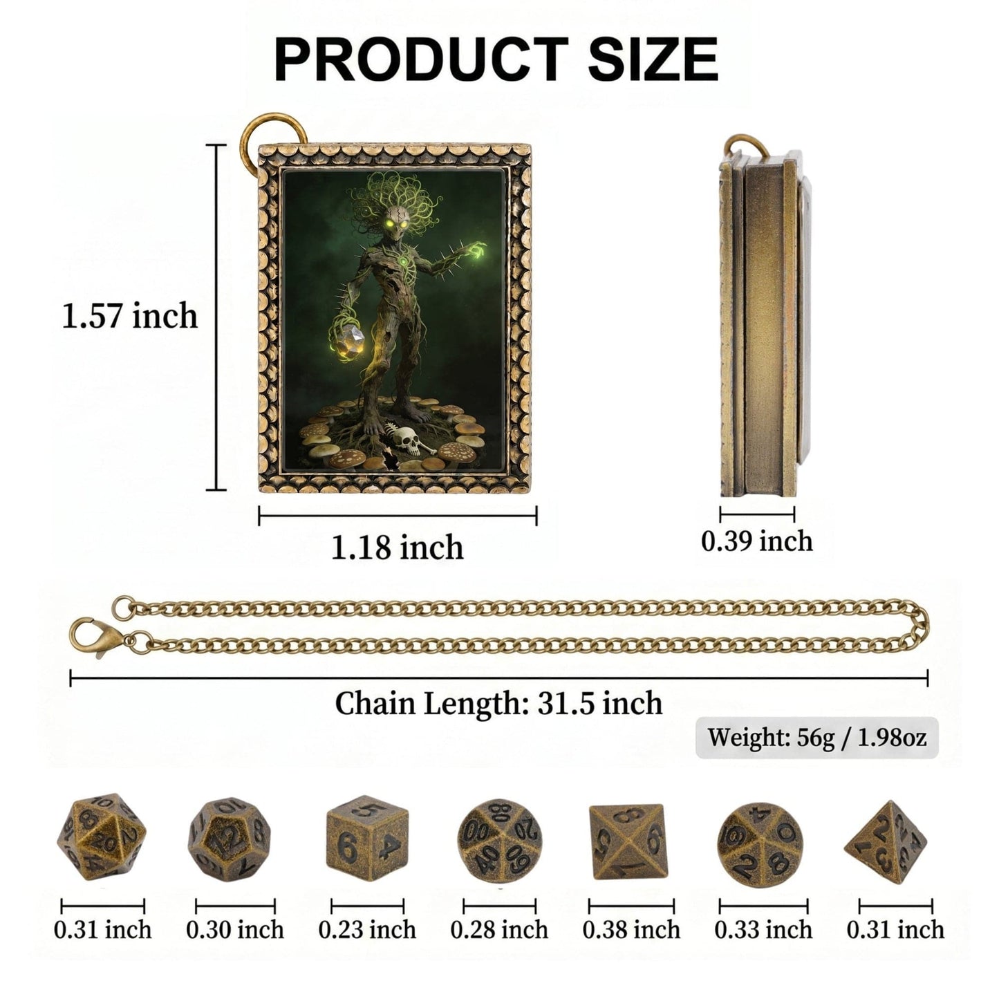 Geloho dice set necklace Cursed Treant Dice Necklace