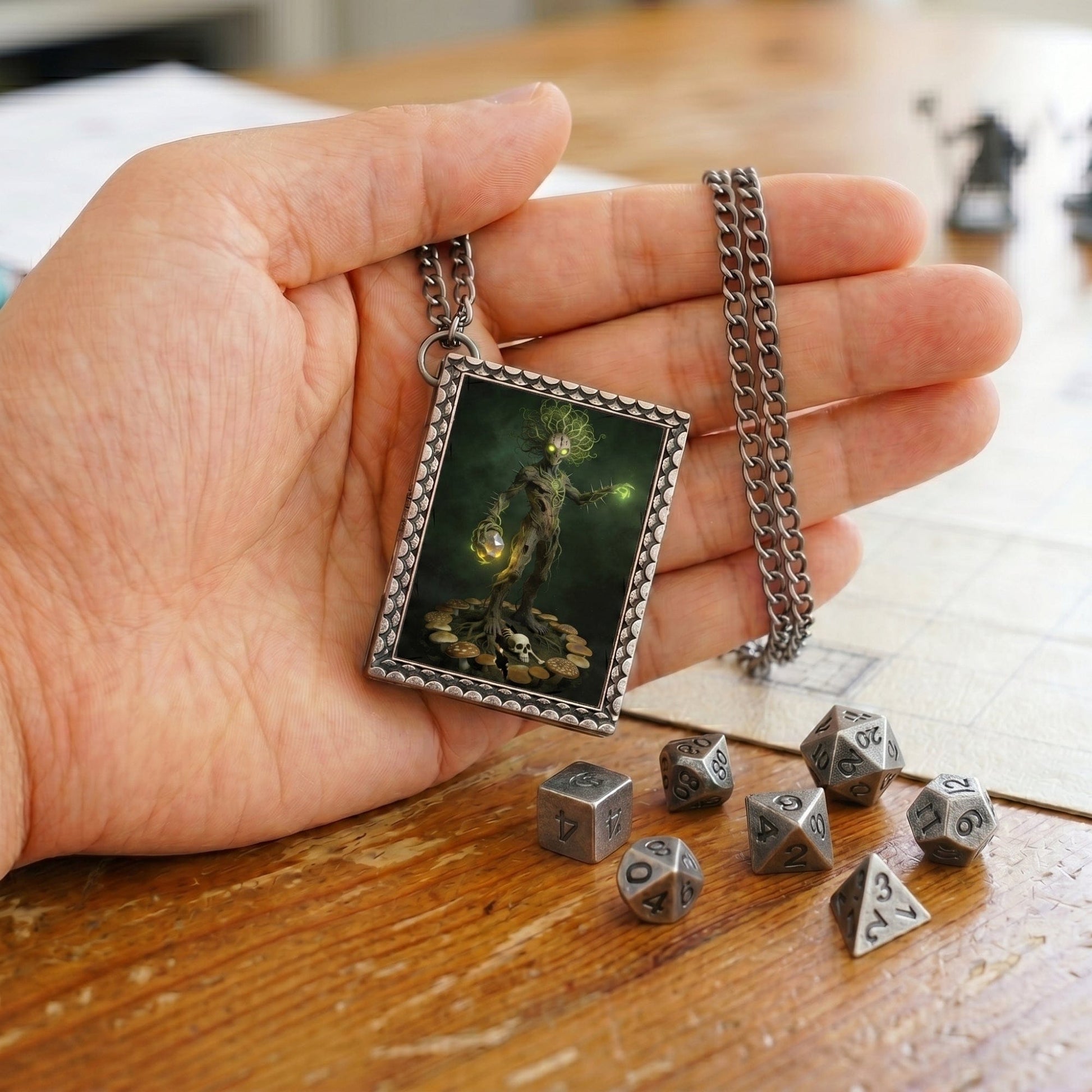 Geloho dice set necklace Cursed Treant Dice Necklace