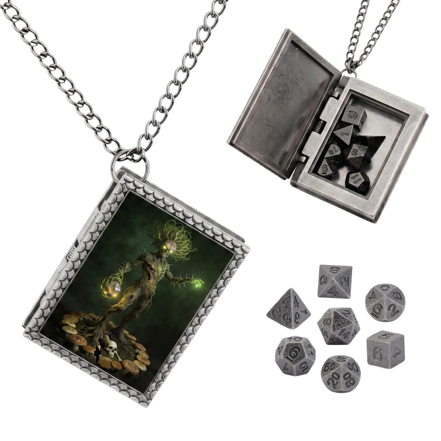 Geloho dice set necklace Silver Cursed Treant Dice Necklace