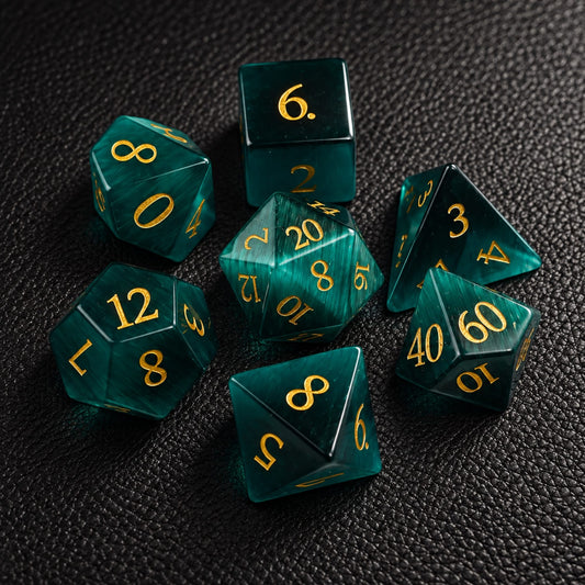 GELOHO Gemstone Dice Set Deepwood Mystic Eye-Gemstone Dice Set