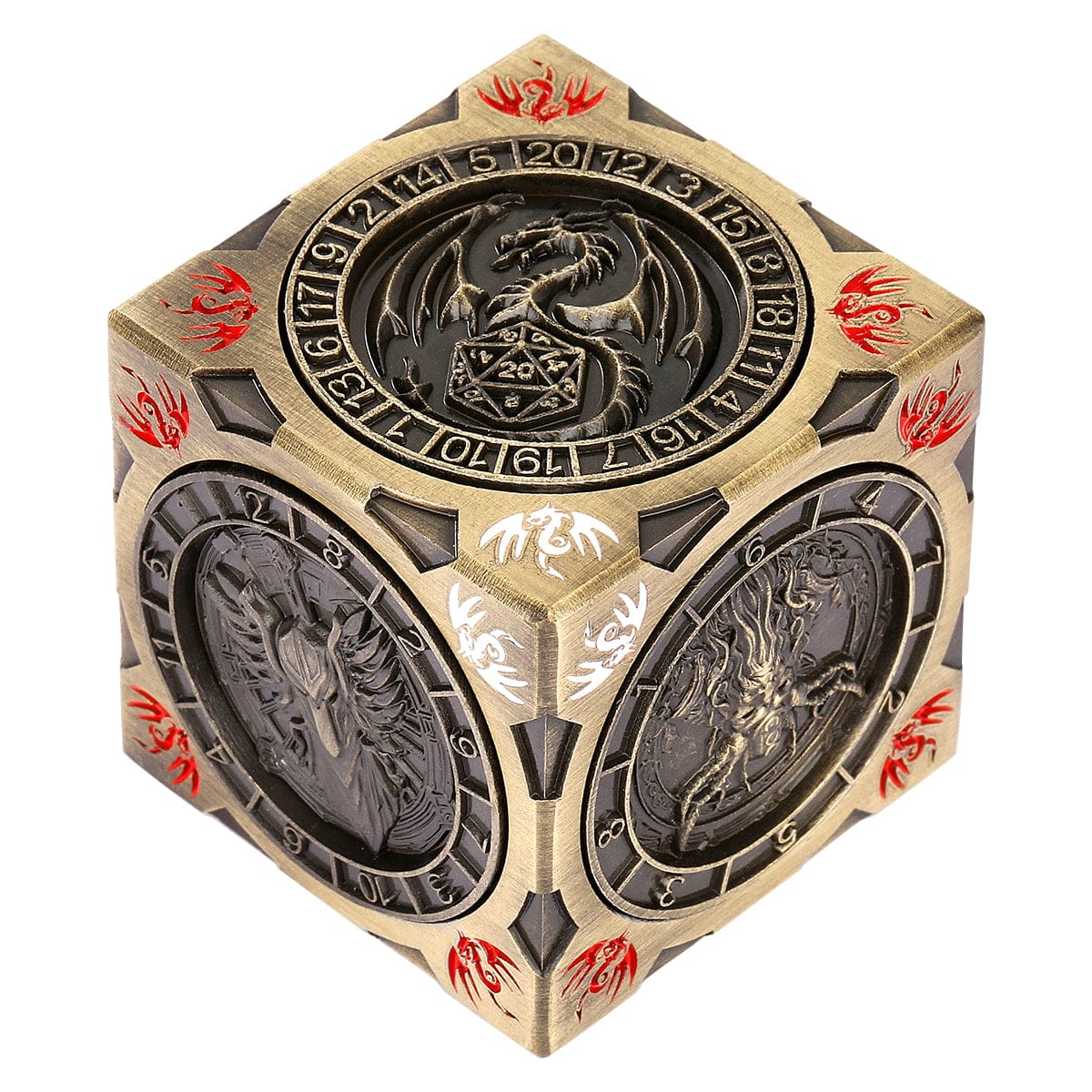 Geloho Bronze Dragon Arrow Six-Sided DnD Spinner Dice