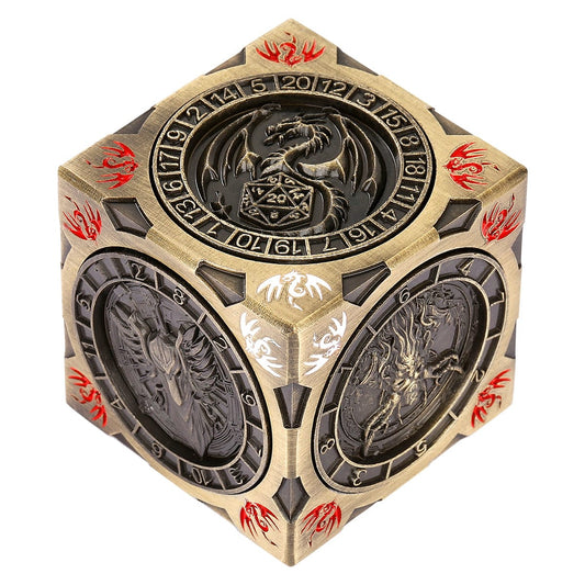 Geloho Bronze Dragon Arrow Six-Sided DnD Spinner Dice