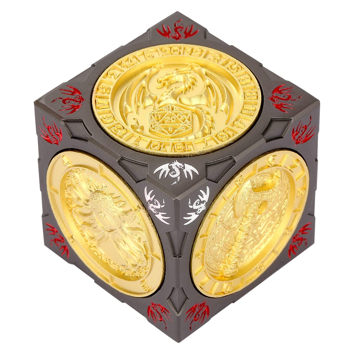 Geloho Gold Dragon Arrow Six-Sided DnD Spinner Dice