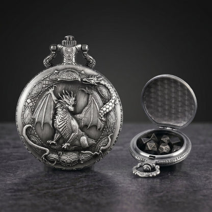 Geloho Dragon Crest Pocket Watch Dice Set