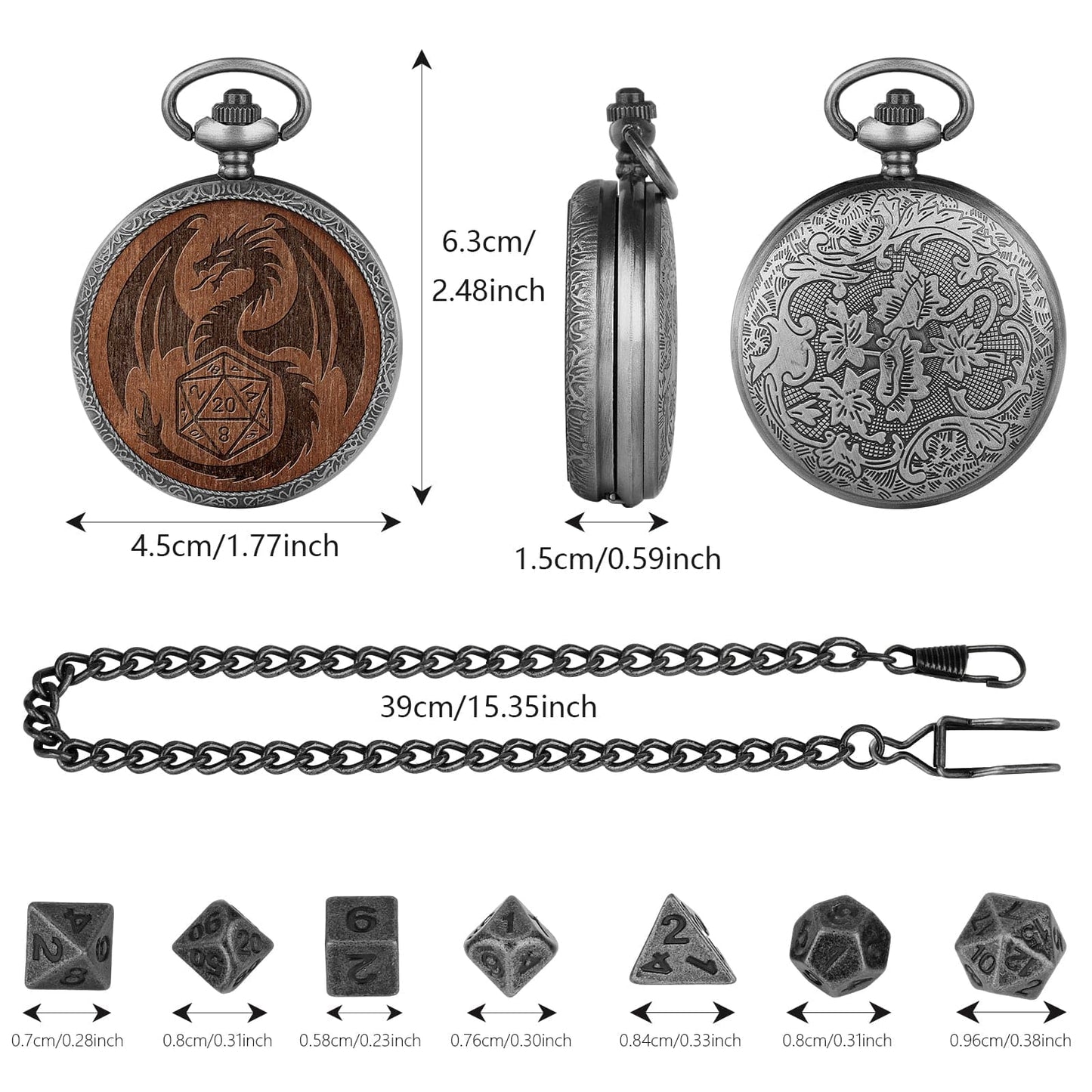 Geloho D20, Dragon Dragon & D20 Pocket Watch Dice Set