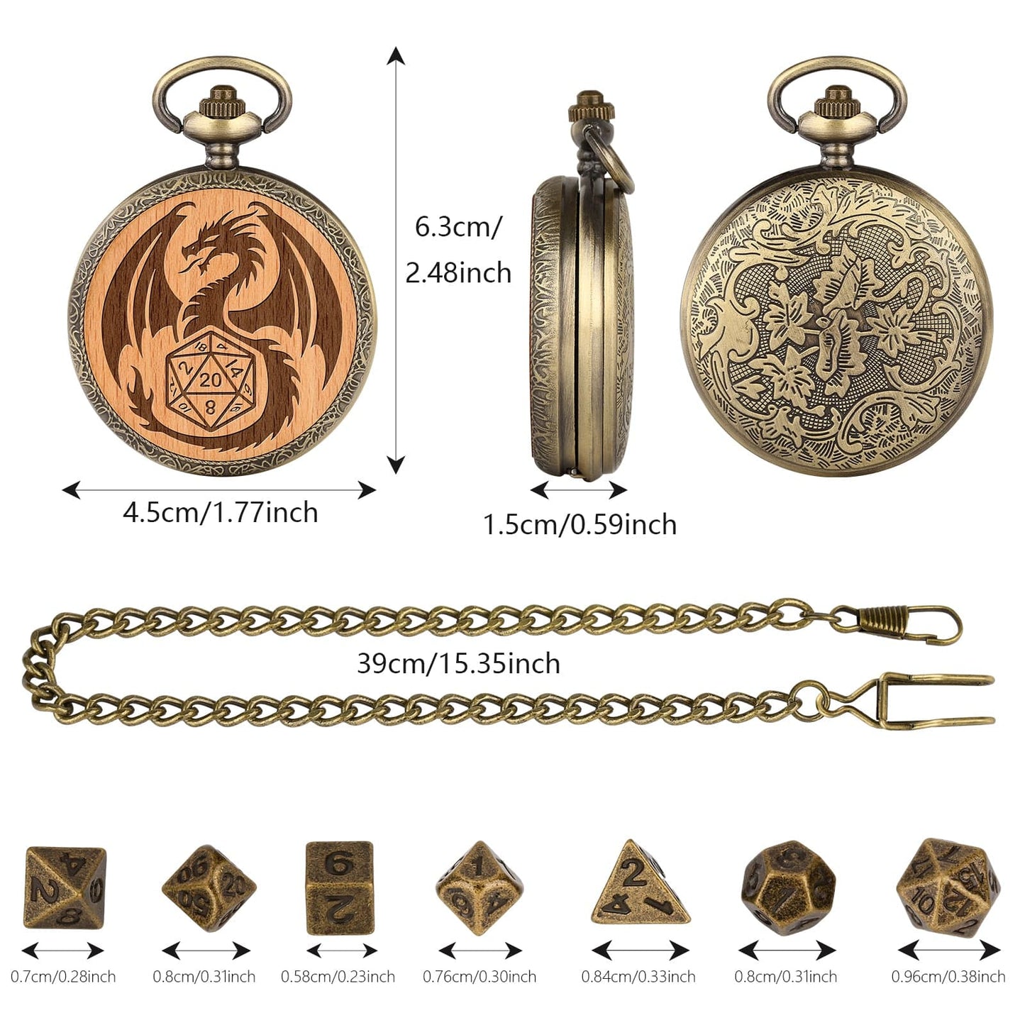 Geloho D20, Dragon Dragon & D20 Pocket Watch Dice Set
