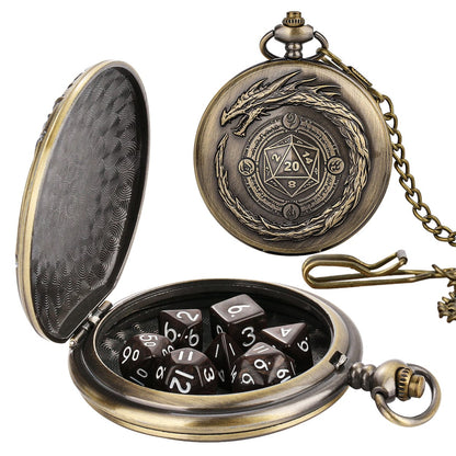 Geloho Dragon & D20 Pocket Watch Dice Set