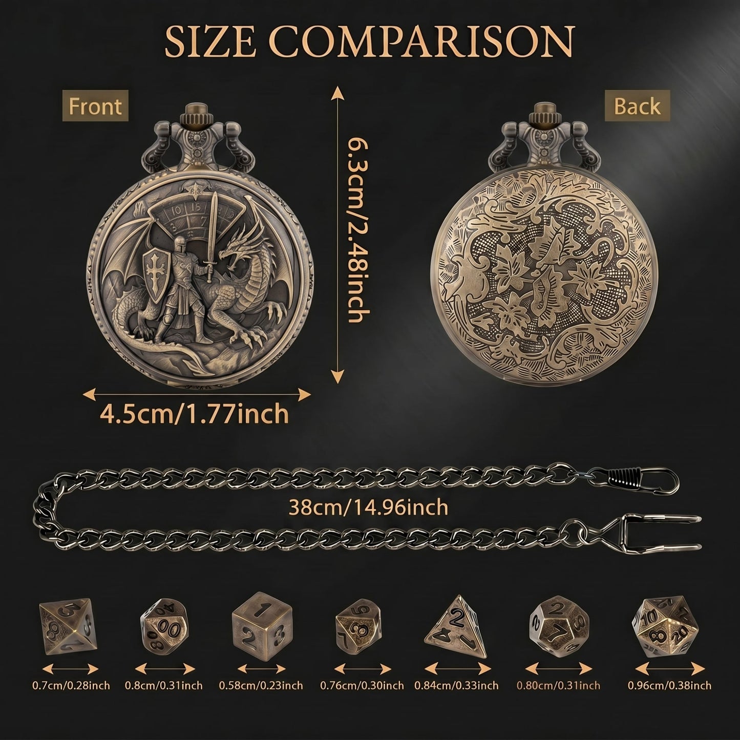 Geloho Dice Dragon Duel Fatekeeper Pocket Watch Dice Set