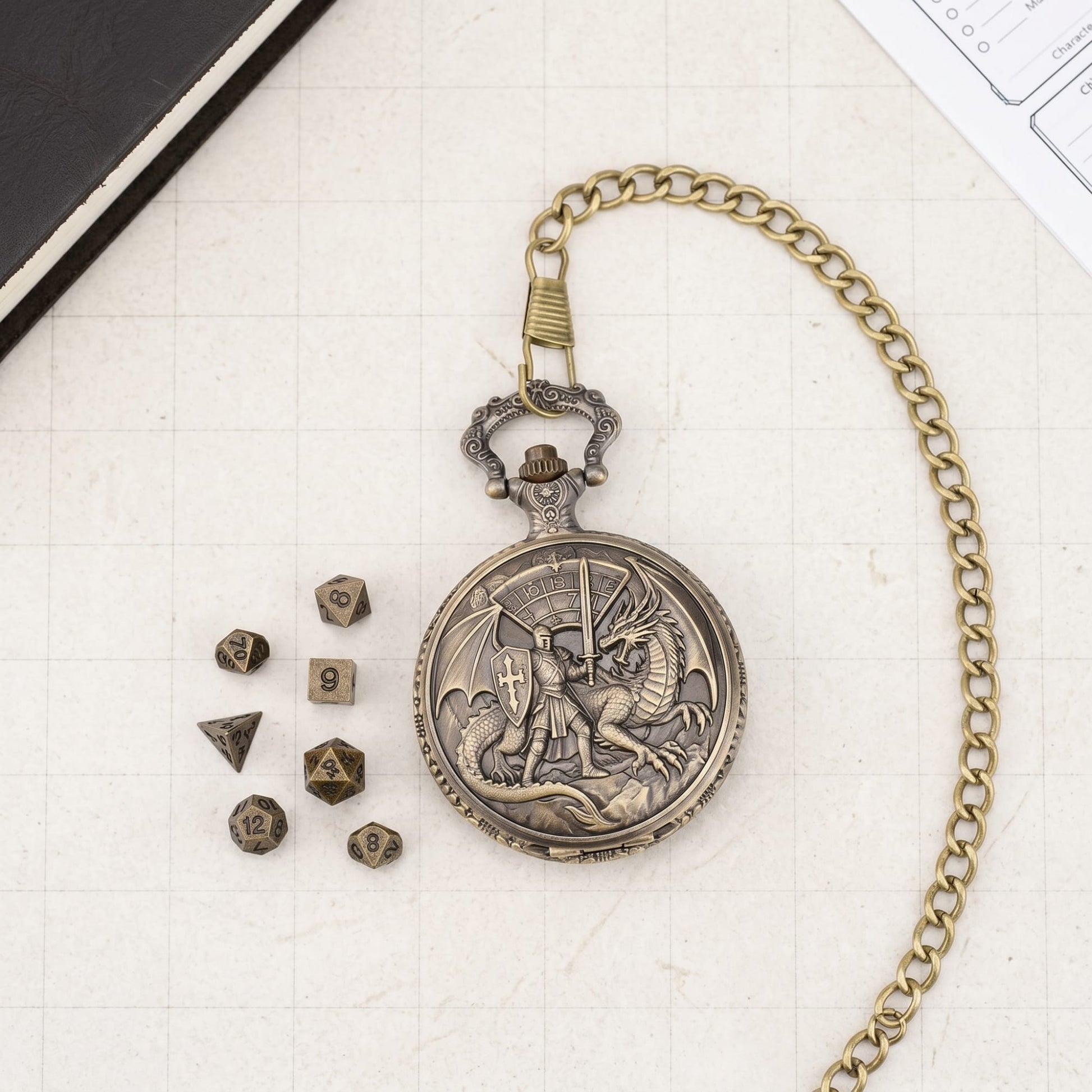 Geloho Dice Dragon Duel Fatekeeper Pocket Watch Dice Set
