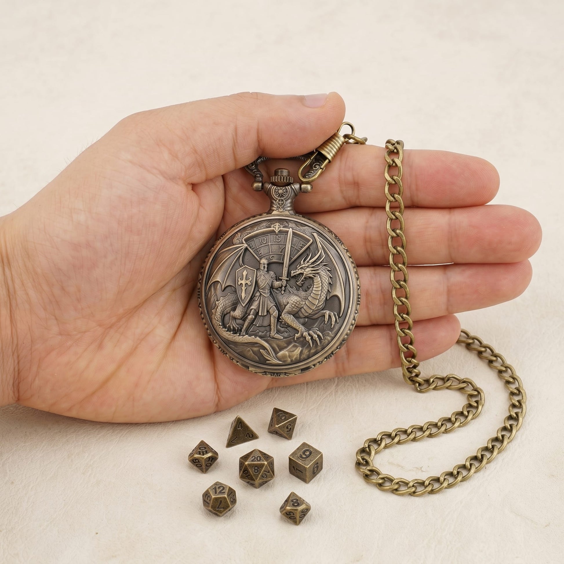 Geloho Dice Dragon Duel Fatekeeper Pocket Watch Dice Set