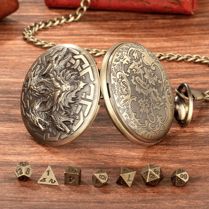Geloho DRAGON EMBOSSED POCKET WATCH DICE CASE