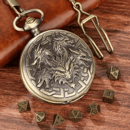 Geloho DRAGON EMBOSSED POCKET WATCH DICE CASE