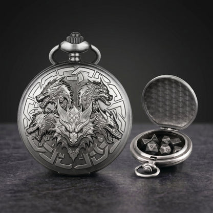 Geloho Dragon Embossed Pocket Watch Dice Set