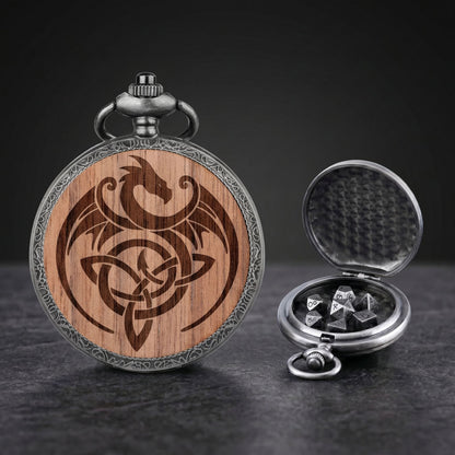 Geloho D20, Dragon Dragon Engraved Pocket Watch Dice Set